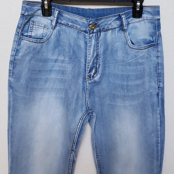 Hippie Chic Boot Cut Jeans With Sunflowers Size L - Picture 3 of 8